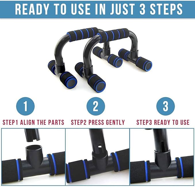 PREMIUM Push Ups Stands Push Up Bars Stand with Foam Grip Handle | Work Out Stand with Comfort Grip | Foam Dips Bar For Home Workout | Non-slip Strength Bars | Fitness handle Bars