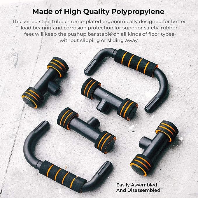 PREMIUM Push Ups Stands Push Up Bars Stand with Foam Grip Handle | Work Out Stand with Comfort Grip | Foam Dips Bar For Home Workout | Non-slip Strength Bars | Fitness handle Bars