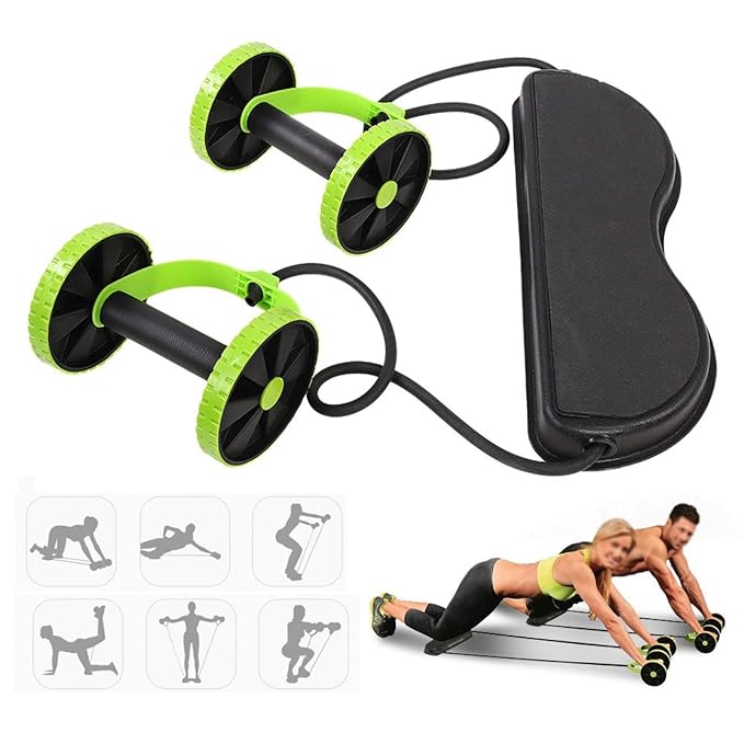 PREMIUM Revoflex Xtreme ABs Roller for Abdominal Training/Total Body Workout Back Exercise Fat Loss Home Gym Equipment Fitness Body Toner for Men and Women Heavy Duty