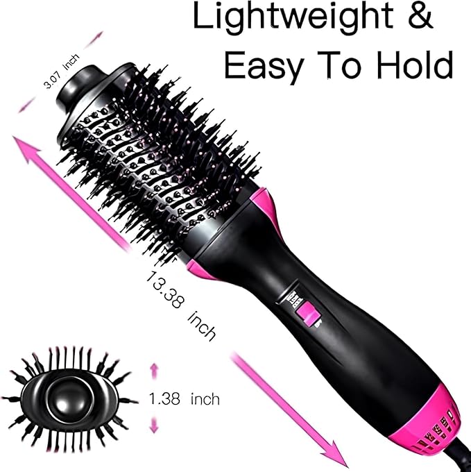 PREMIUM Electric Hair Straightener Brush Hair Dryer 3in1 Brush One-Step Blow Dryer Brush for Styling and Frizz Control,Negative Ionic Hot Air Brush Volumizer