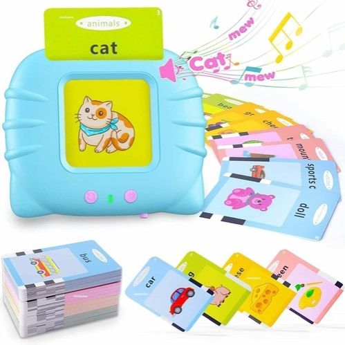 PREMIUM Early Education Card Reader Talking Flash Card Learning Device Toy for Early Learning Words Sounds Music Playing Game - USB Rechargeable for Kids (1-6 Years) Toddlers Pre-School Education