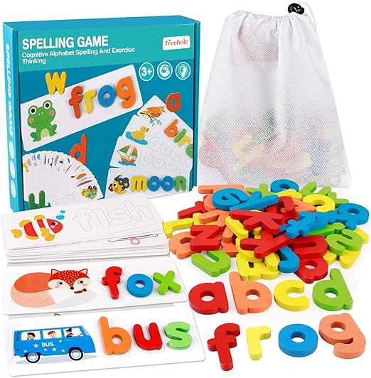 PREMIUM Spelling Game Educational Spelling Learning Toy Wooden Alphabet Sight Words Matching ABC Letters Recognition Game