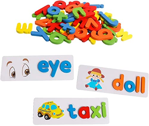 PREMIUM Spelling Game Educational Spelling Learning Toy Wooden Alphabet Sight Words Matching ABC Letters Recognition Game