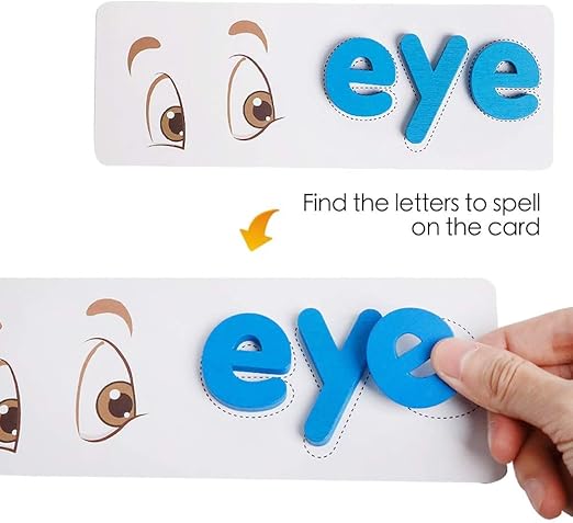 PREMIUM Spelling Game Educational Spelling Learning Toy Wooden Alphabet Sight Words Matching ABC Letters Recognition Game