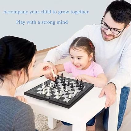 PREMIUM 5 in 1 Small Chess Checkers Board Game Set Travel Game Road and Flight Trip Essentials Magnetic Travel Chess Checkers for Trip Camping Activities Party Game for Adults and Teens