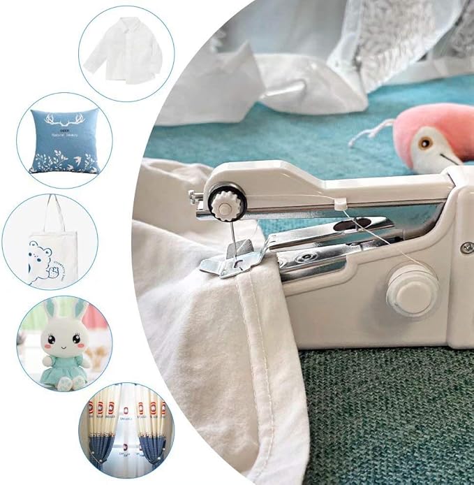 PREMIUM Hand Held Sewing Machine Mini Sewing Professional Cordless Sewing Handheld Electric Household Tool - Quick Stitch Tool for Fabric, Clothing, or Kids Cloth Home Travel Use