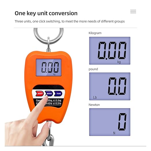 PREMIUM 200kgs Mini Crane Scale Digital Crane Scale 200kg Hanging Scale, Digital Kitchen Scale, Backlit Pocket Scales for Fishing, with Precise Sensors, Portable Mini Crane Weighing Scale