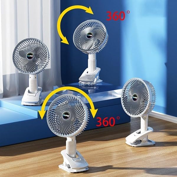 (OFFER) Mini Portable Fan Table Fan Desktop Fan Handheld fan Clip fan Hanging fan Rechargeable Strong Wind 360° adjustable