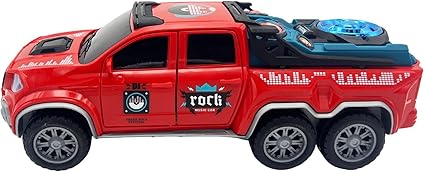 PREMIUM Music Car Toy with 3D Lights, 360° Rotating Action, Automatic Doors Opening, Crazy Spinning Pickup Truck, Sound & Light Toy for Kids’ Fun & Play