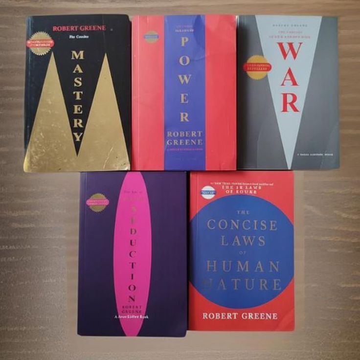1. The Concise Mastery 2. The Concise 48 Laws of Power 3. The Concise 33 Strategies of War 4. The Concise Art of Seduction 5. The Concise Laws of Human Nature by Robert Greene