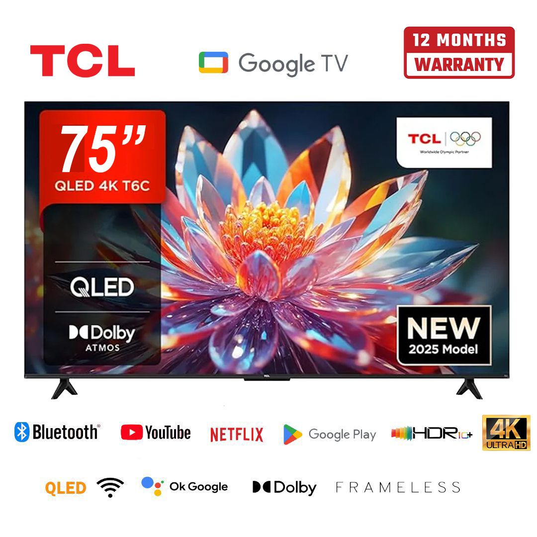 TCL 75″ T6C QLED Smart Google TV – 75T6C (New Model 2025) Offer