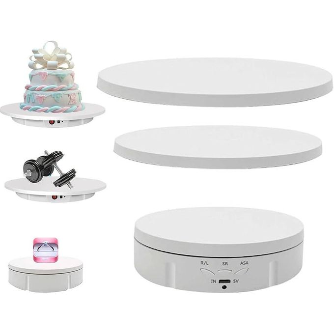 3 in 1 360 Degree Electric Rotating Turntable Display Stand Automatic Revolving Platform Video Shooting with a remote control