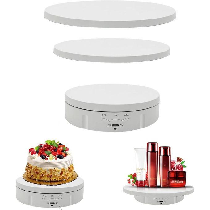 3 in 1 360 Degree Electric Rotating Turntable Display Stand Automatic Revolving Platform Video Shooting with a remote control