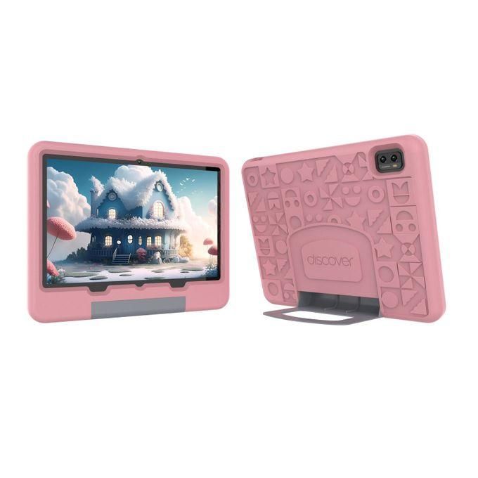Discover K100 10 Inch 512GB 8GB RAM Android Kids Android Tablet Dual Sim 5G Wi-Fi, Games, Learning Apps, Parental control, Protective cover + Free Gifts - Pink