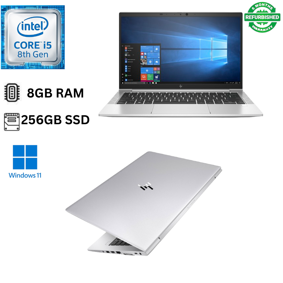 Refurbished HP EliteBook 840 G5 Core i5 8th Gen 8GB RAM 256GB SSD 14 Inch Full HD 1.6GHz up to 3.9GHz Quad Core Processor Windows 11 Pro MS Office 2021 HDMI Webcam Ultra Slim Refurbished Laptop