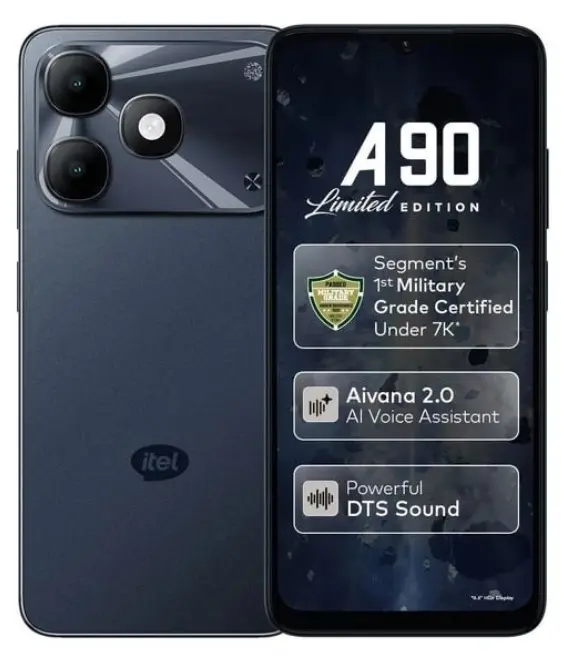 [Black Friday Offer] Itel  A90 128GB+4GB 6.6"  LCD with  90Hz Display 13MP Camera 5000mAh Battery 15W Fast Charging Android 14   OS  AI Smartphone