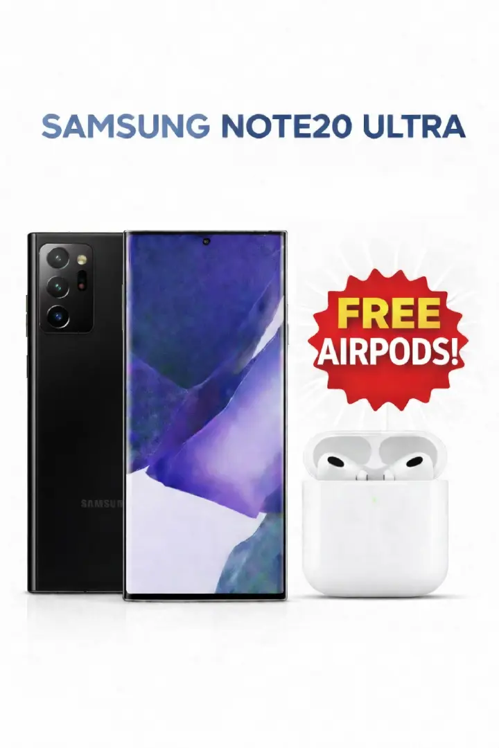 Samsung Galaxy Note 20 Ultra/ 5G/ 12GB RAM +128GB ROM/ Duos(One Physical Sim Plus E Sim)/ Battety 4500 mAh/ Original S-Pen/ Color-BLACK