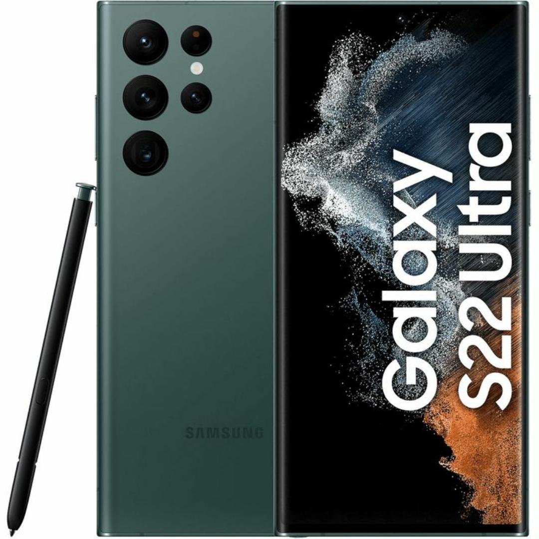 Samsung Galaxy S22 Ultra 5G: 8GB RAM + 128GB, Processor: Snapdragon, Upgarable to Android 13/14, Built-in S-Pen, Dual SIM: Physical + eSIM, 5000mAh Battery, 108MP Camera 100× Space