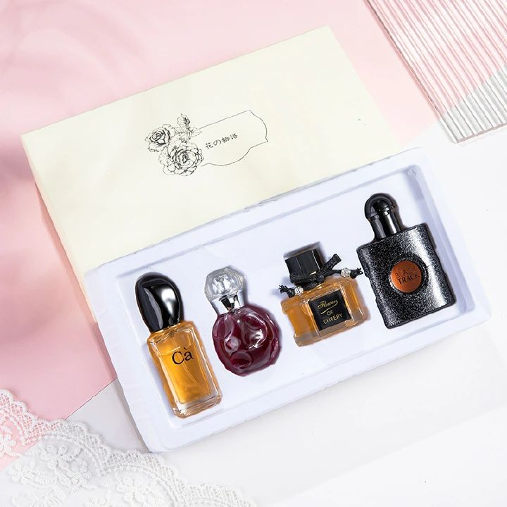 4PCS Ladies Perfume Set Flower Story Women's Perfumes Deodorants Elegant Eau de Parfum Gift Set Long Lasting Sophisticated Fragrance Gift Box