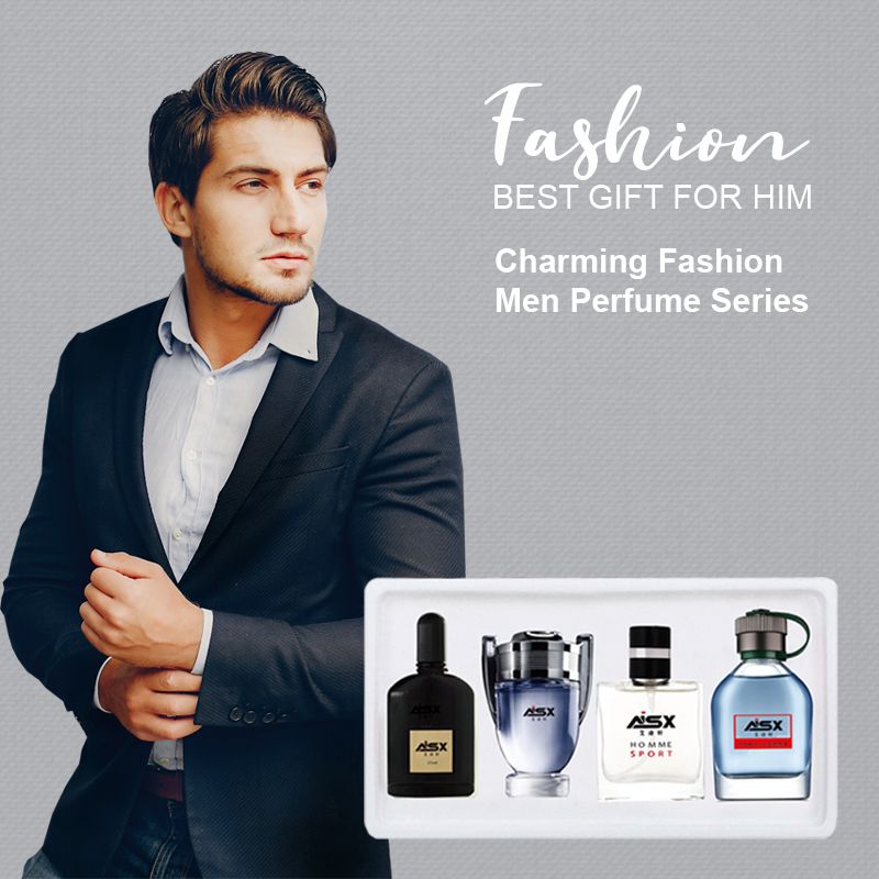 4PCS Men Perfume Set 4 Different Smell Eau De Parfum Fantastic Charming Man Fragrance Set 4 In Box Confident Romantic Men's Perfumes Deodorants Gift Box Men Sport Perfumes Set
