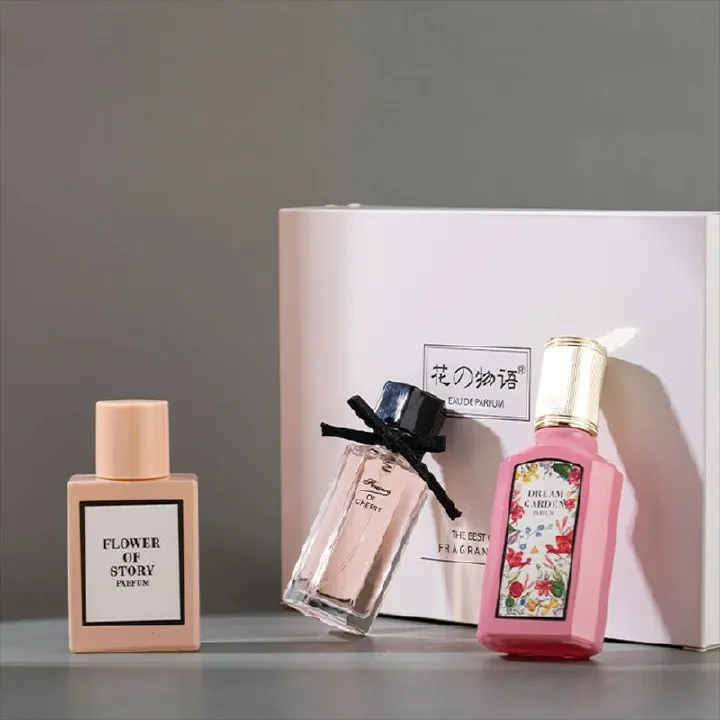 3PCS Ladies Perfume Set 3 Different Smell Eau De Parfum Long Lasting Women's Perfumes Deodorants Fresh Mild Elegant Floral Natural Fragrance Women Perfumes Gift Box