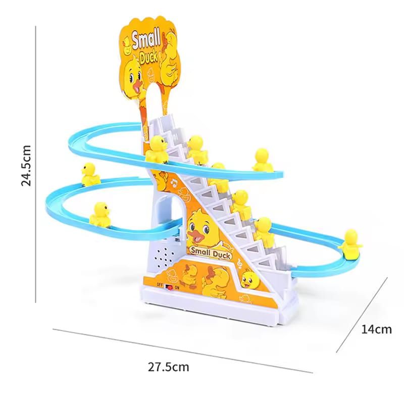 Small Duck Climbed Stairs Toy – Musical Light-Up Track Playset for Kids
