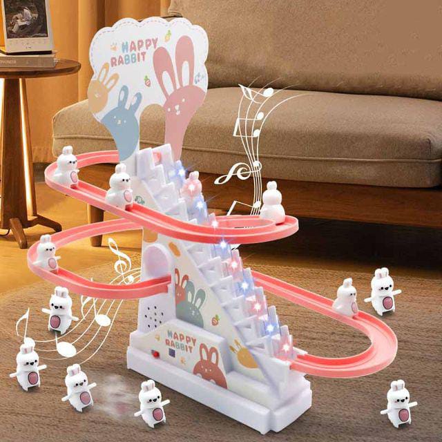 Small Duck Climbed Stairs Toy – Musical Light-Up Track Playset for Kids
