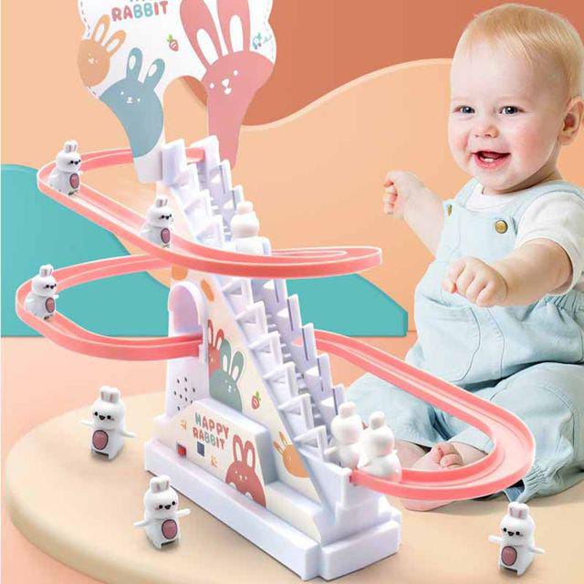 Small Duck Climbed Stairs Toy – Musical Light-Up Track Playset for Kids