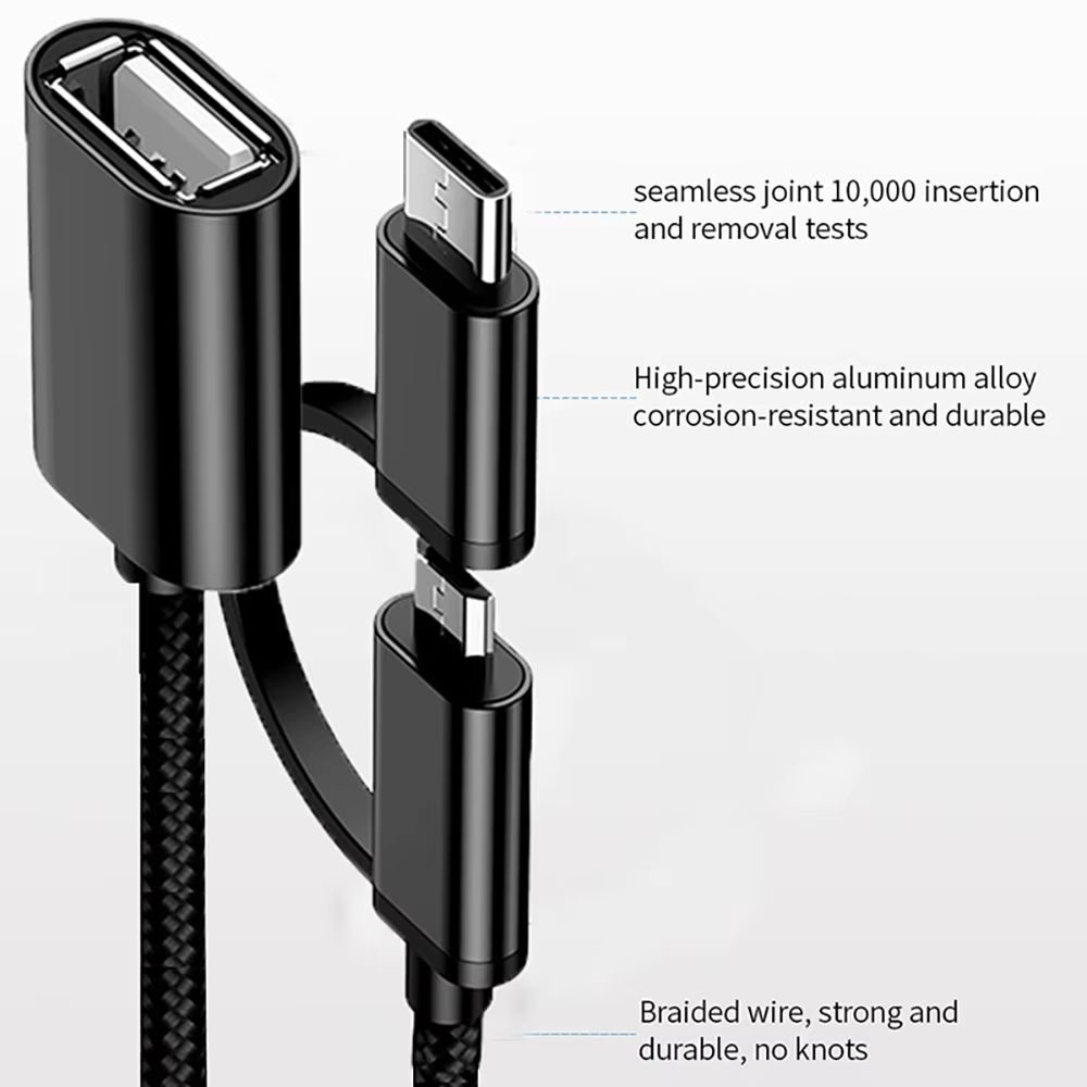 2 in 1 OTG  USB  Adapter Cable USB 3.0 to Micro USB-C Type C Data Sync Adaptor for Samsung Xiaomi Mi 9 Huawei MateBook UDisk Tablet PC