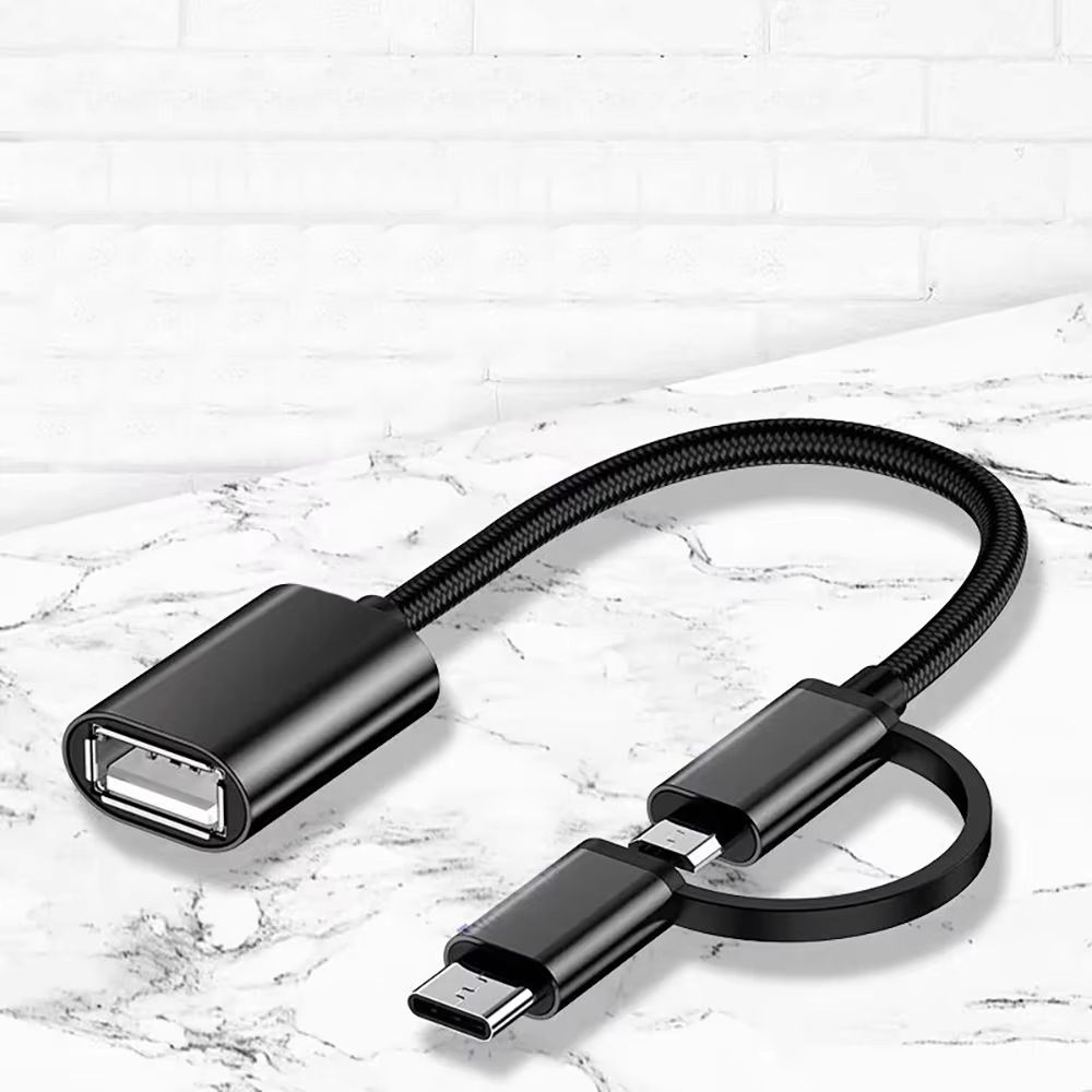2 in 1 OTG  USB  Adapter Cable USB 3.0 to Micro USB-C Type C Data Sync Adaptor for Samsung Xiaomi Mi 9 Huawei MateBook UDisk Tablet PC