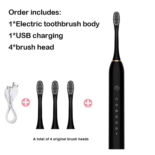 Electric Ultrasonic Toothbrush Six Speed Mode Home Soft Hair USB Charging Waterproof Adult Tooth Cleaner Automatic Couple Set
