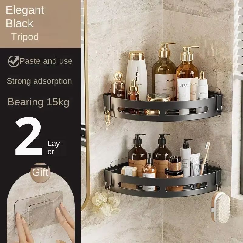 3/2/1pcs Bathroom Shampoo Holder Adhensive Shower Caddy Shelves Storage No Drill Shelf Corner Towel Holder Shelves for Bathroom