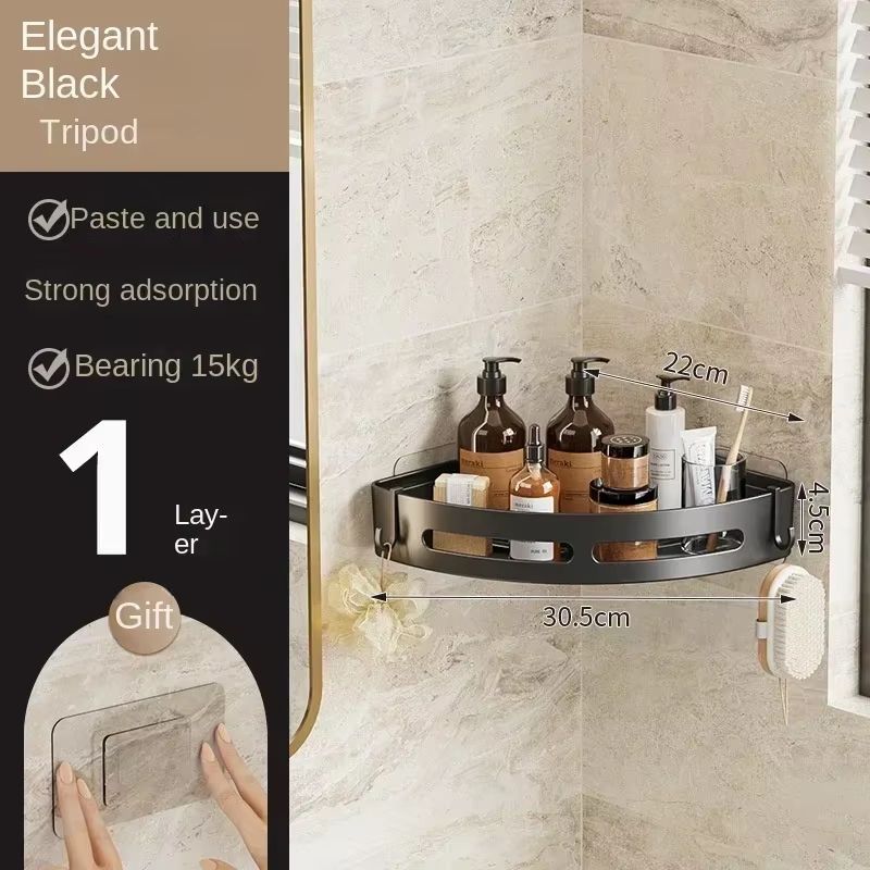 3/2/1pcs Bathroom Shampoo Holder Adhensive Shower Caddy Shelves Storage No Drill Shelf Corner Towel Holder Shelves for Bathroom