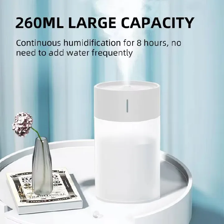 Mini Humidifier 260ML Mini Aroma Oil Diffuser USB Essential Oil Atomizer Electric Air Humidifier With LED Night Lamp For Home Car