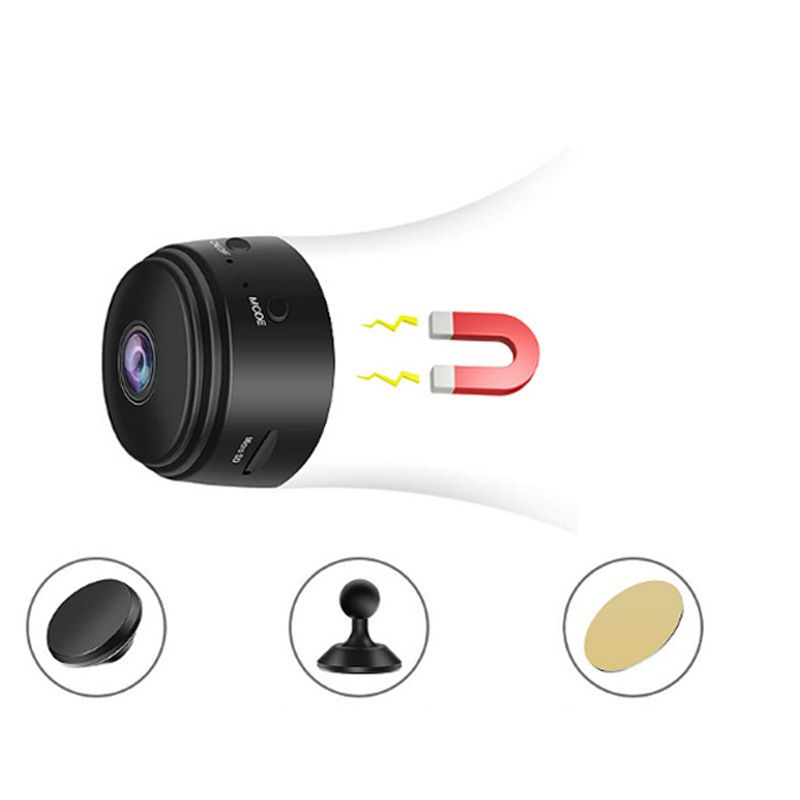 The A9 mini surveillance camera features WiFi  1080P HD resolution  a mini camera sensor  and night vision  making it suitable for network video surveillance  smart homes  and is also ideal for babies