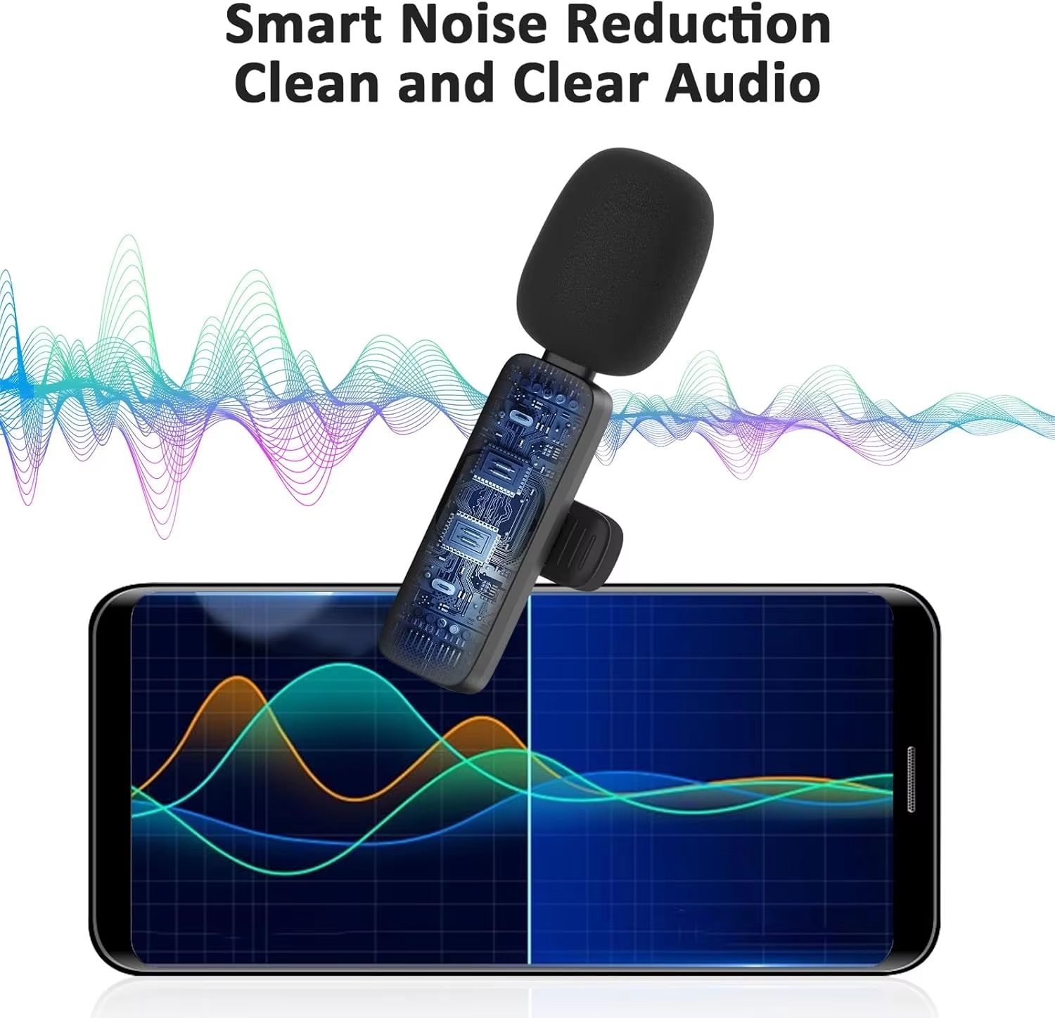 New Wireless Lavalier Microphone Portable Audio Video Recording Mini Microphone for iPhone Android PC Camera Live Gaming Phone