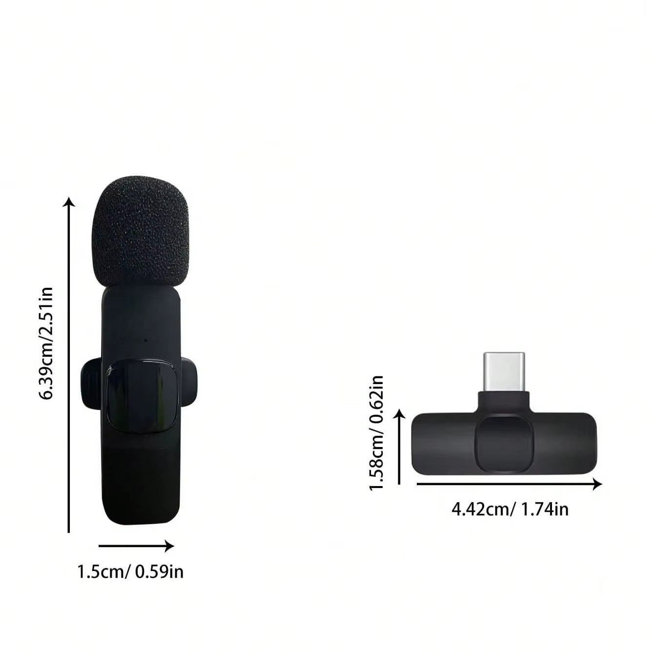 New Wireless Lavalier Microphone Portable Audio Video Recording Mini Microphone for iPhone Android PC Camera Live Gaming Phone