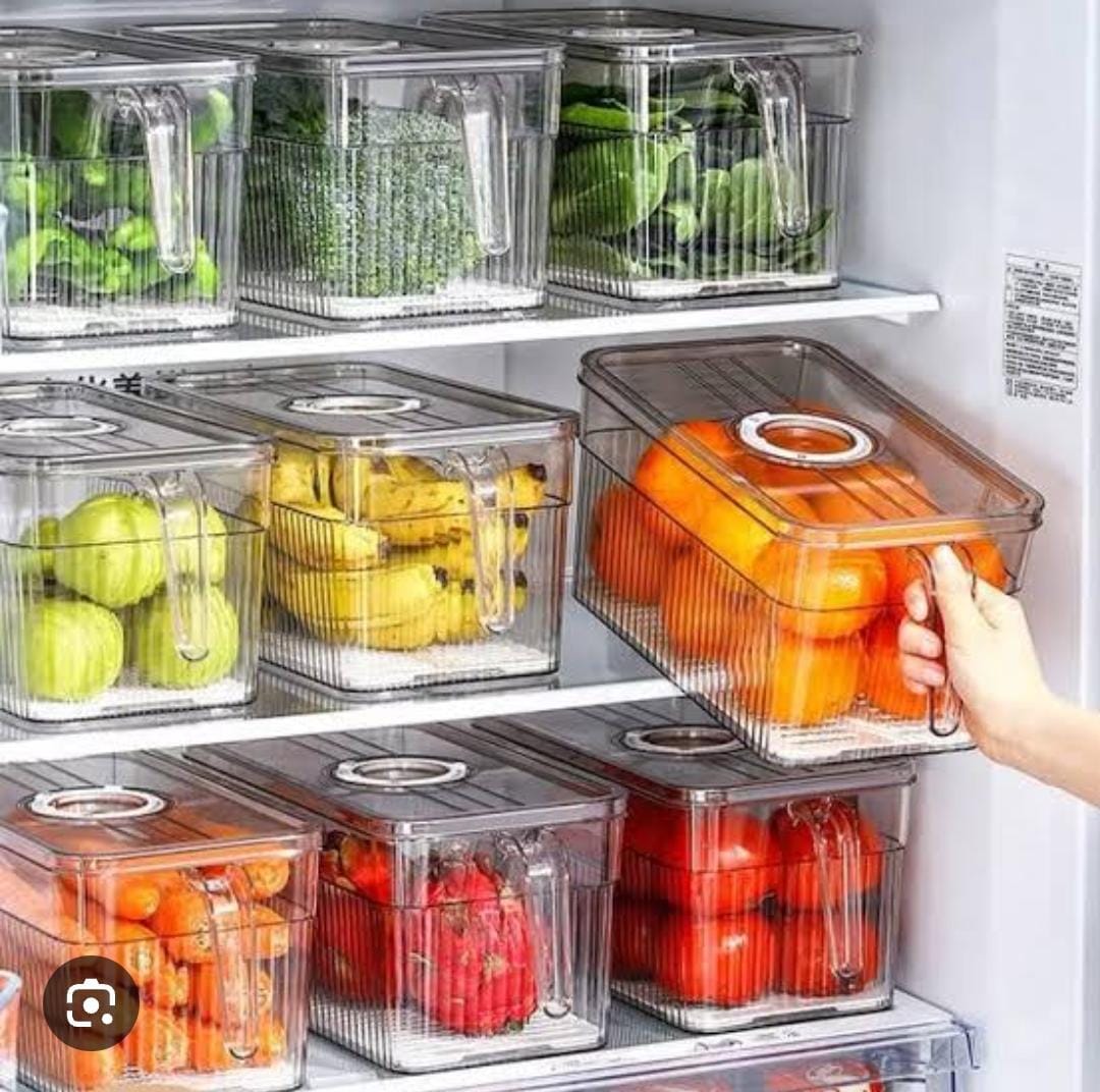 Acrylic Fridge Container /Cereal Storage Container - High quality, Perfect for kitchen food storage, Dishwasher safe, Prevent unpleasant odor in the refrigerator.