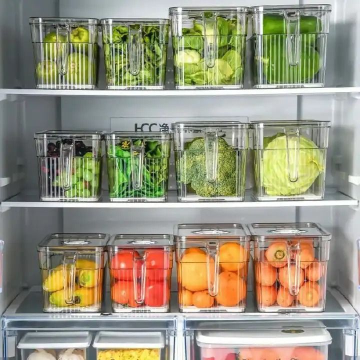 Acrylic Fridge Container /Cereal Storage Container - High quality, Perfect for kitchen food storage, Dishwasher safe, Prevent unpleasant odor in the refrigerator.