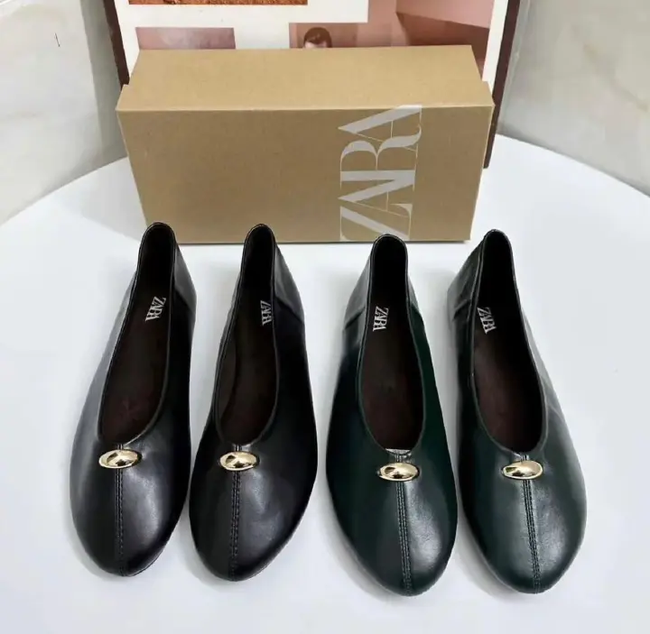 🥿 Zara Leather Ballet Flats – Elegant, Comfortable Ladies Shoes