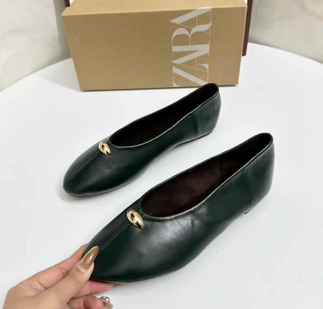 🥿 Zara Leather Ballet Flats – Elegant, Comfortable Ladies Shoes