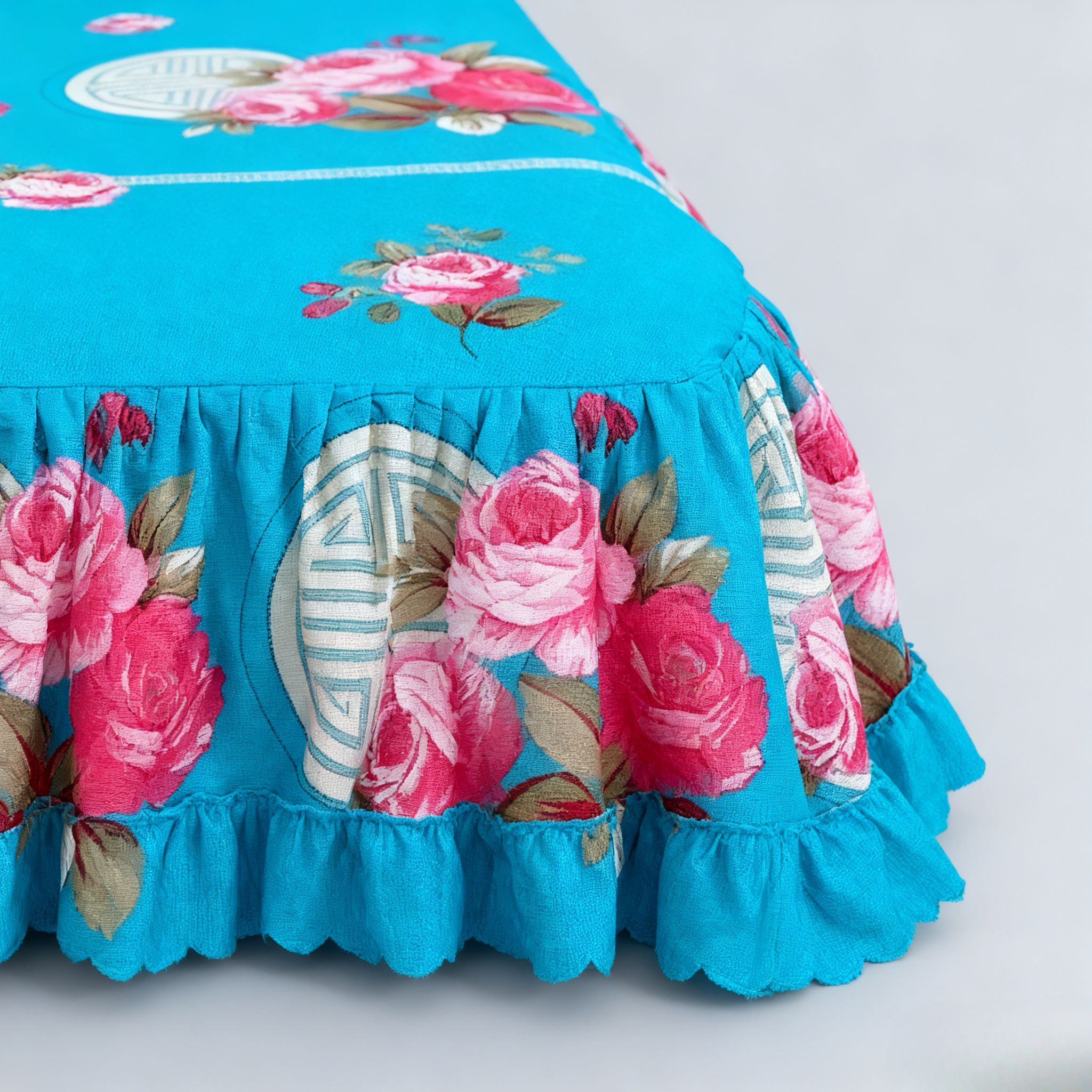 3pcs Bed Skirt Set (1 bed sheet 2 pillow cases)  Ruffle Skin-friendly All Seasons Universal Non-slip Bed Sheets No pilling No shrinkage Solid Color