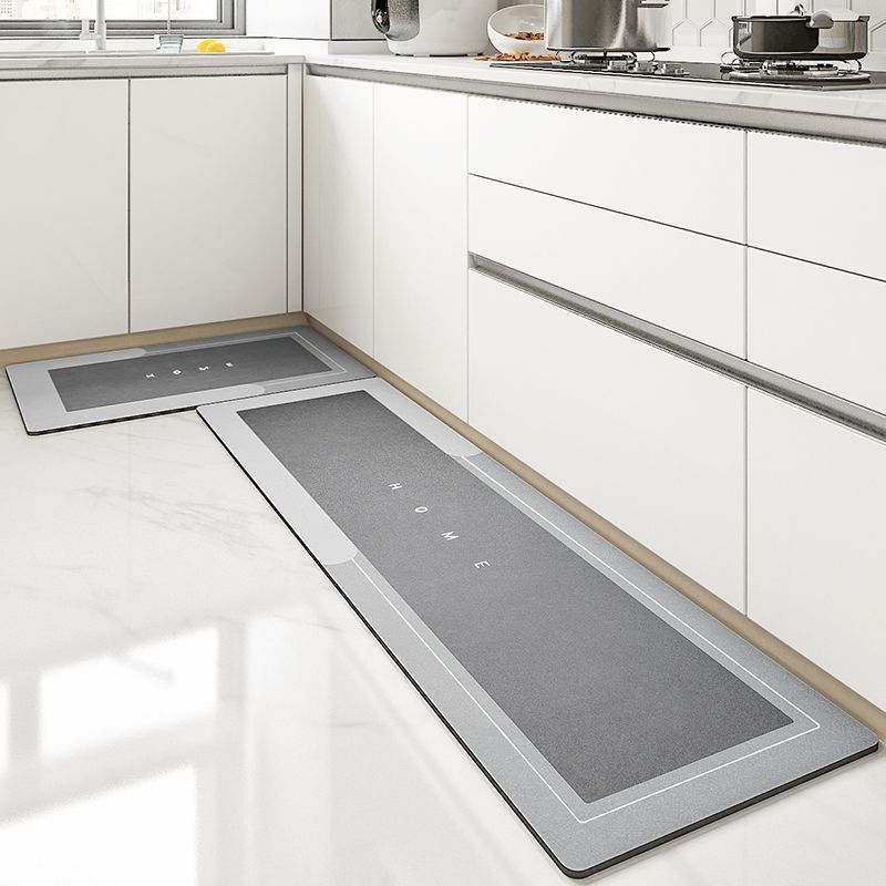 2PCS Non-Slip Home Kitchen Rug Set Gray Diatom Mud Quick Drying Antiskid & Absorbent Floor Mat for Kitchen, Bathroom, Living Room - Minimalist Home Decor Carpet