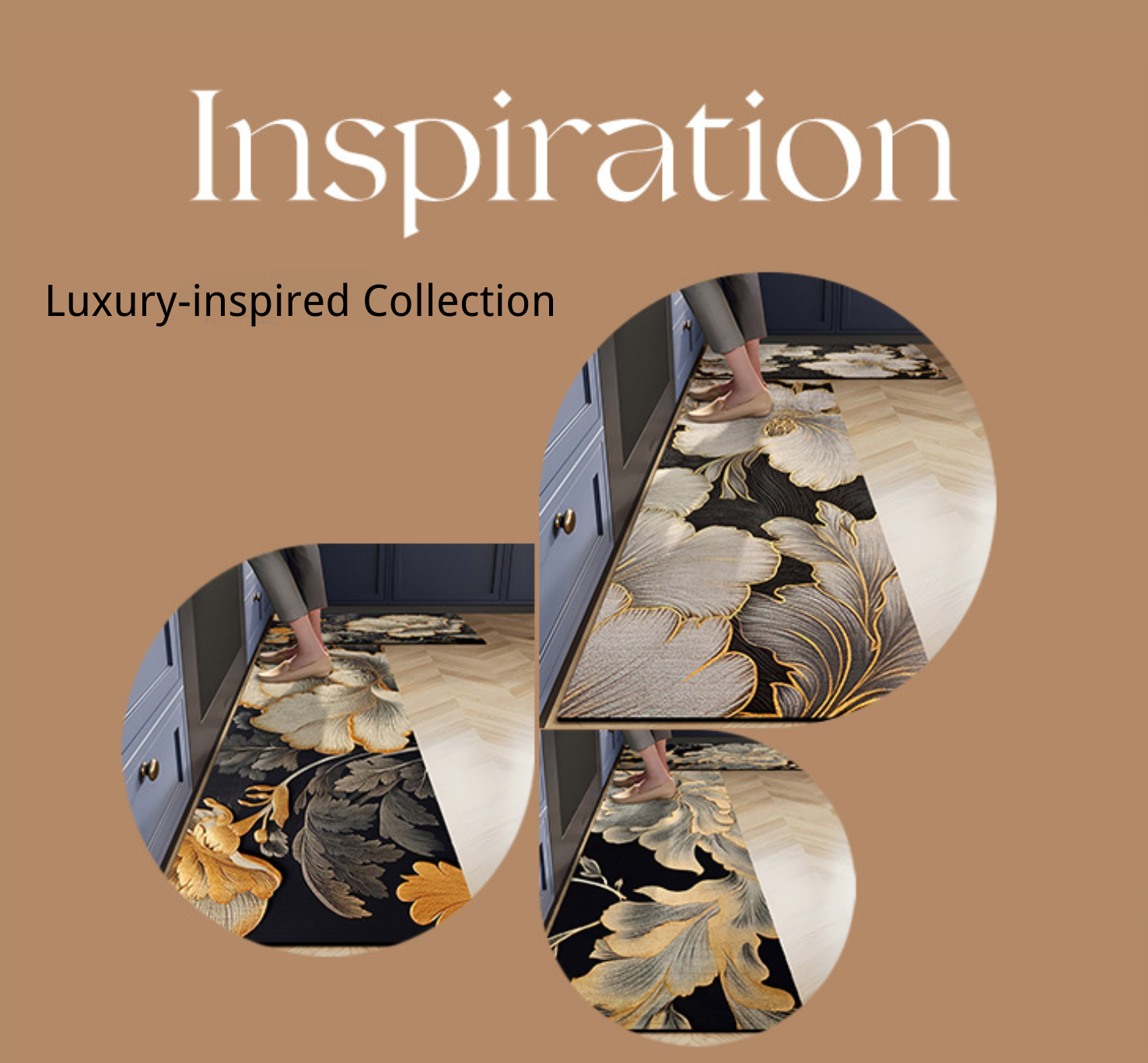 2pcs Luxury High-end Diatom Mud Kitchen Floor Mat Waterproof Oil-proof Dirty Resistant Home Carpet PVC Wear-resistant Rugs