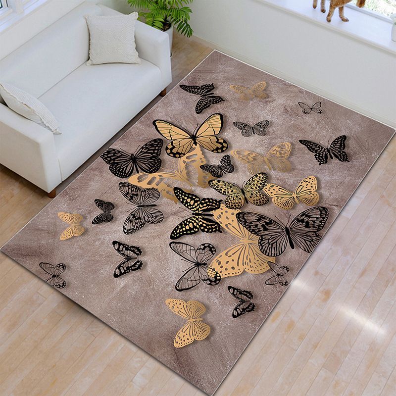 2PCS 3D Butterfly Non-Slip Anti Fatigue Kitchen Mat Set Water Absorbent Oil Stain Resistant Rubber Backing Floor Mats for Floor Sink, Laundry, Desk