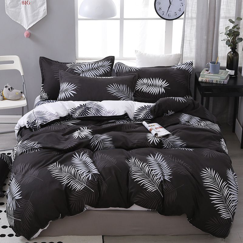3/4pcs Leaves Duvet Cover Set (NO Duvet&Pillow) Luxury Leaf Print Bedding Set Tropical Leaf Comforter Cover Set