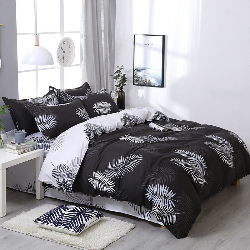 3/4pcs Leaves Duvet Cover Set (NO Duvet&Pillow) Luxury Leaf Print Bedding Set Tropical Leaf Comforter Cover Set