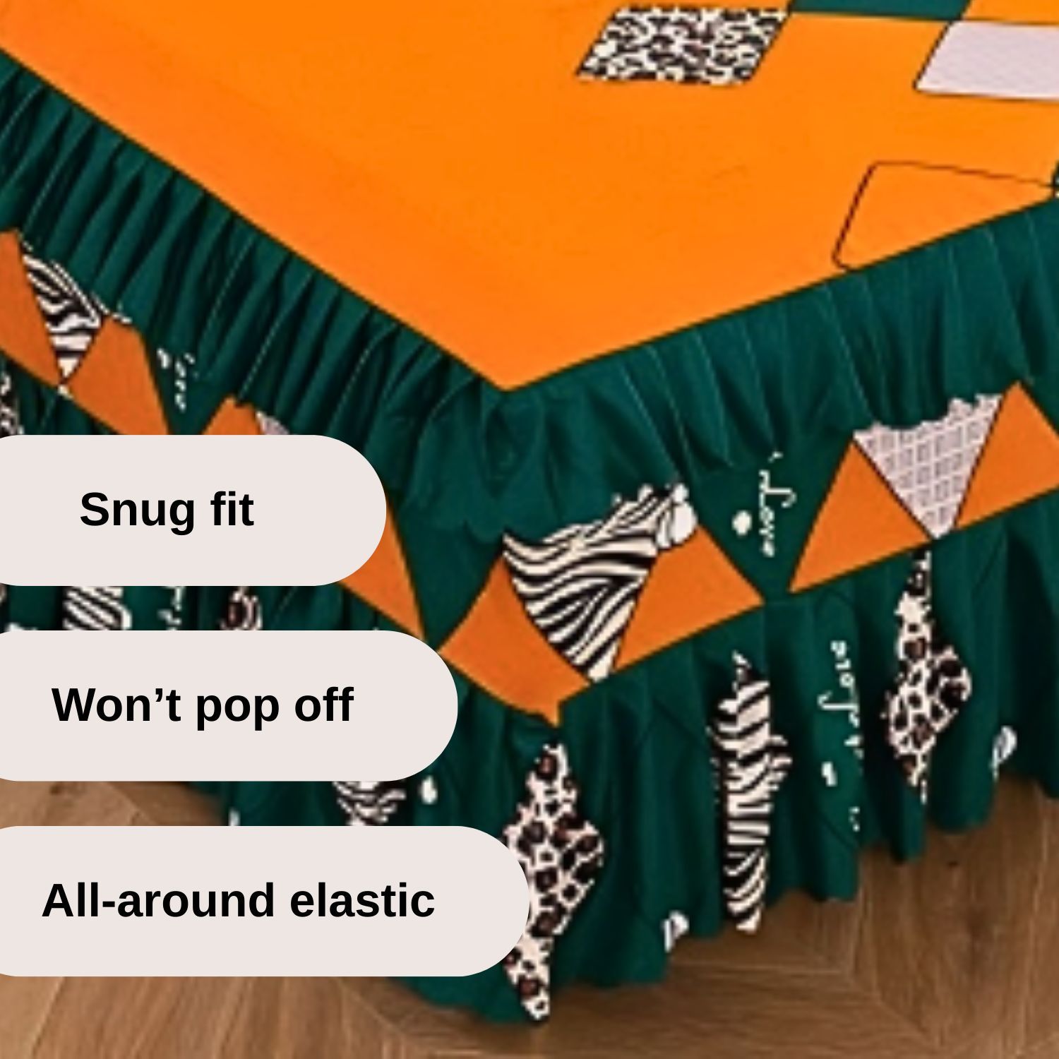 3pcs Bed Skirt Set(1 bed sheet 2 pillowcases) Style Bed Sets Ruffle Skin-friendly All Seasons Universal Non-slip Bed Sheets