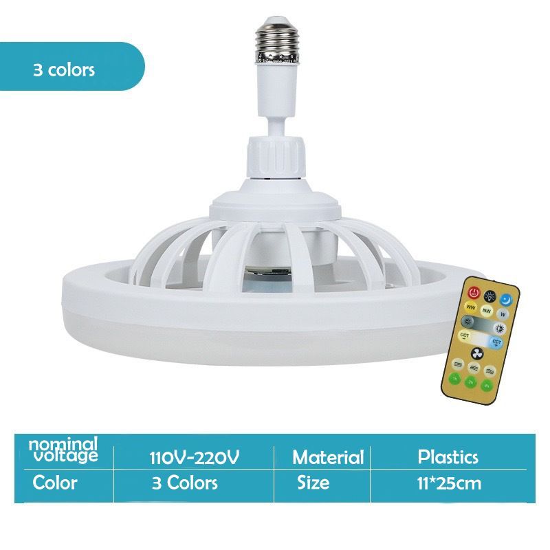 E27 LED Socket Ceiling Fan Light Dimmable 50W With Remote Control Silent Fan Light Enclosed Low Profile Fan Light