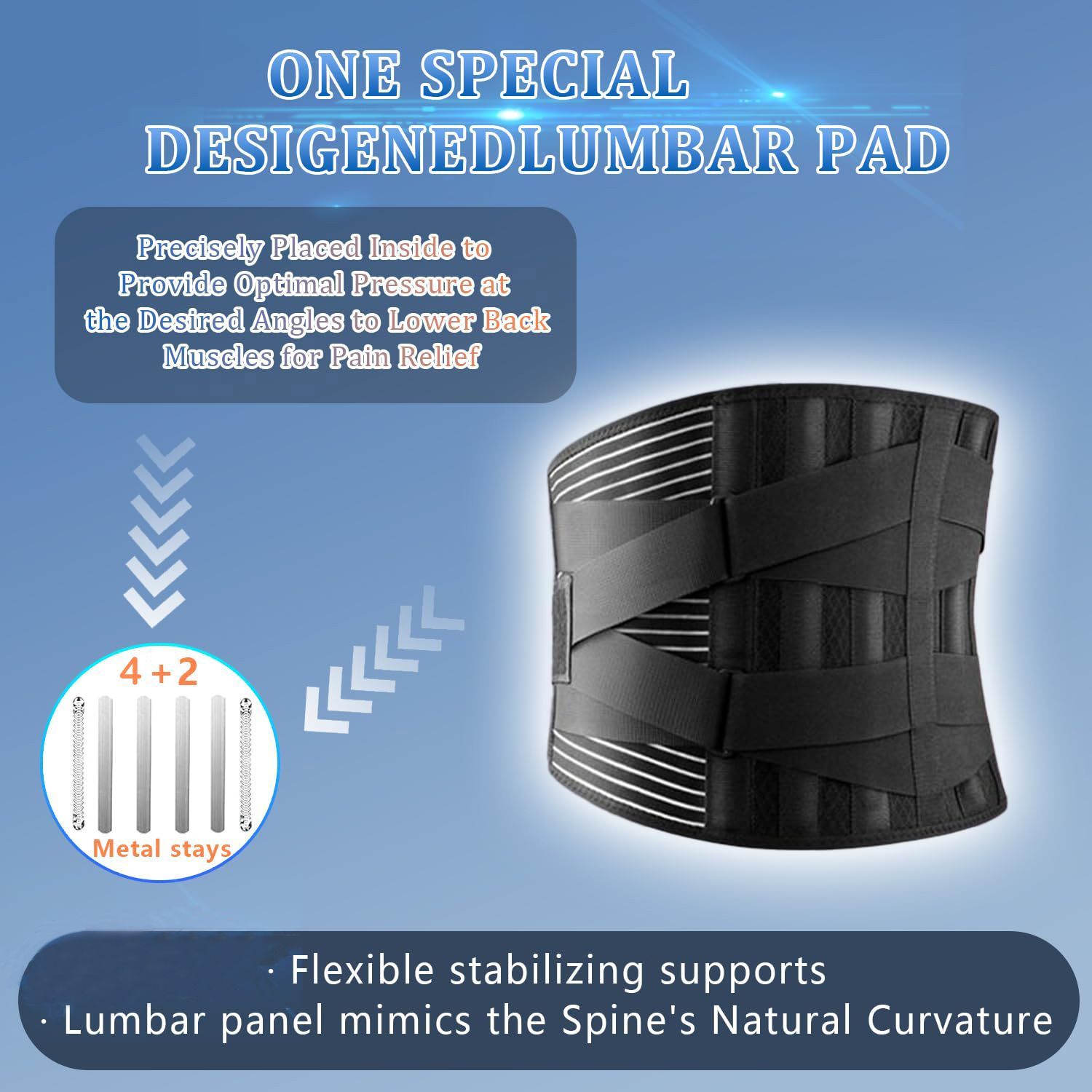 Back Braces for Lower Back Pain Relief With 6 Stays Breathable Back Support Belt for Men Women work Ergonomic Design Lumbar Belt for Injury, Herniated Disc,Scia